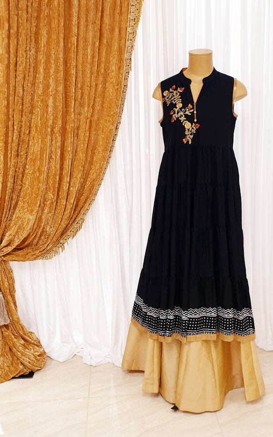 Black Embroidered Dress