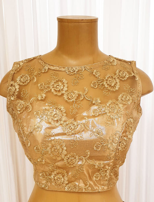 Gold Lacey Saree Blouse