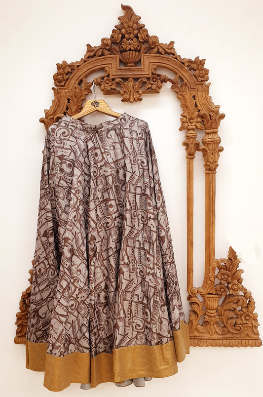 Grey Printed Skirt