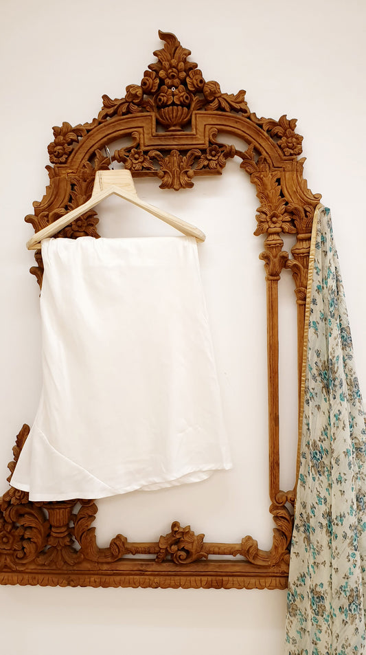 White Full Flair Plazo Pants