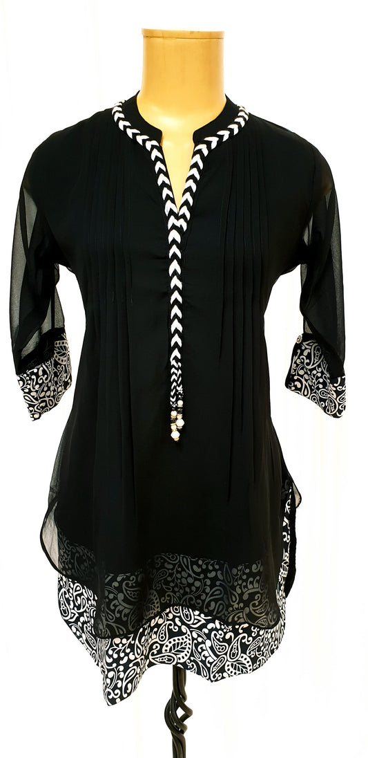 Black Georgette Kurti