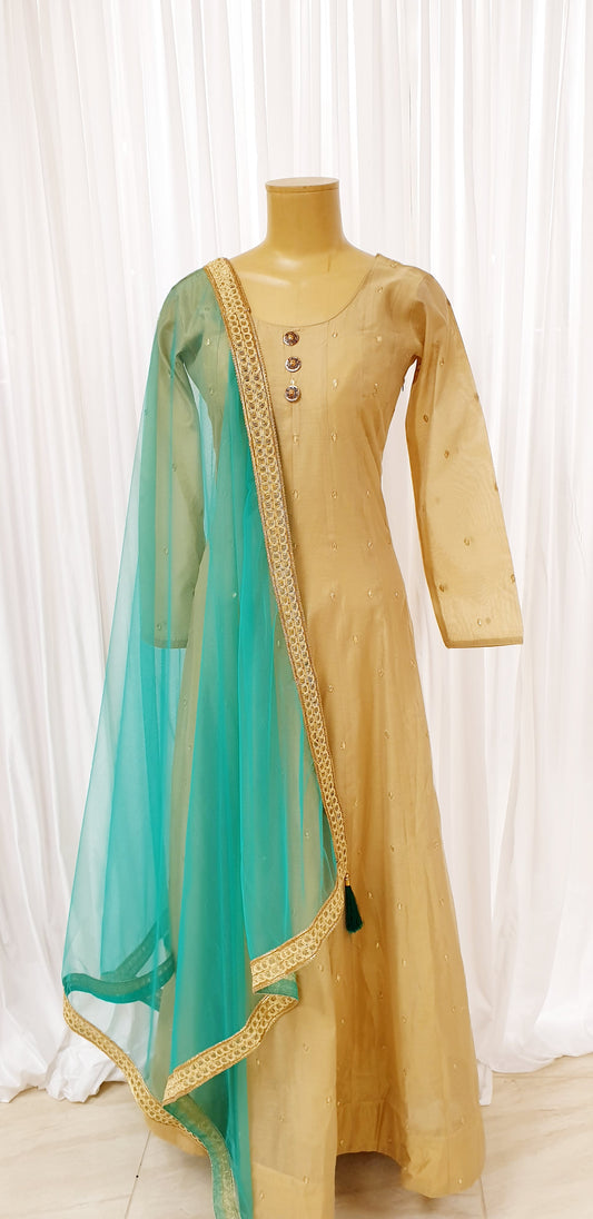 Teal Net Dupatta