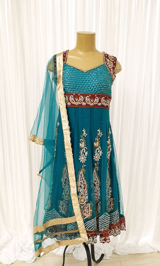 Teal Flair Kameez