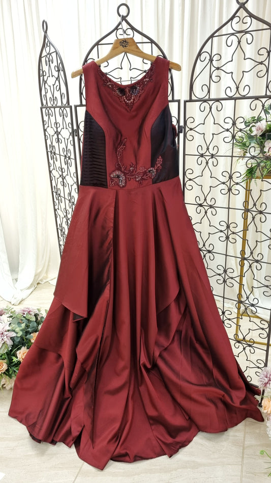 Wine Indo-Western Gown