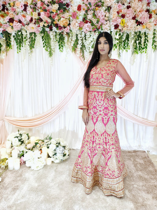 Heavy Pink Embroidered Gown