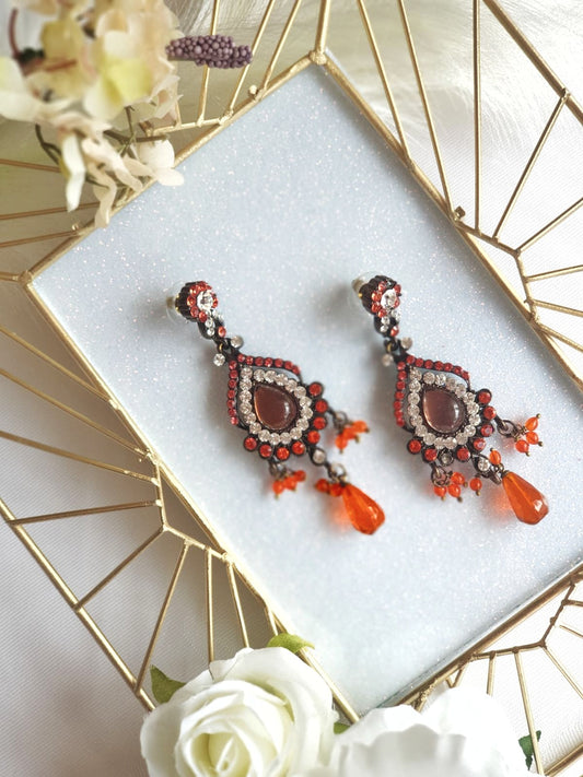 Orange & Black Earrings