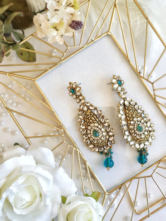 Gold and Turquoise Earrings