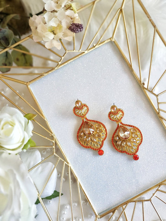 Gold & Red Earrings (Small)