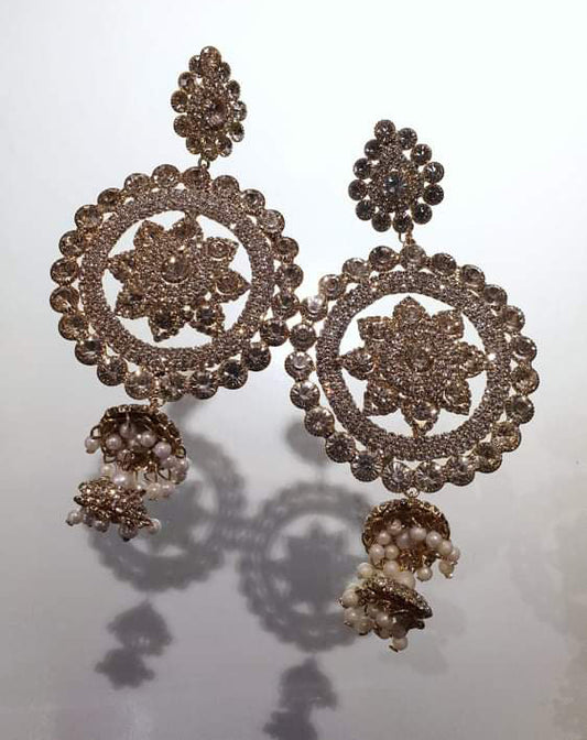 Gold Stonework Earrings