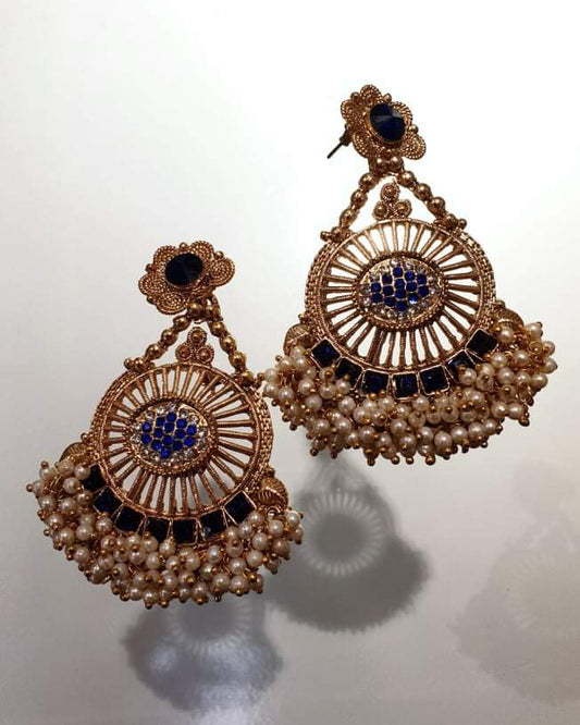 Traditional Blue Pearl Earrings